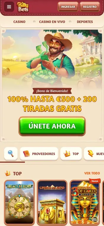 app billybets móvil