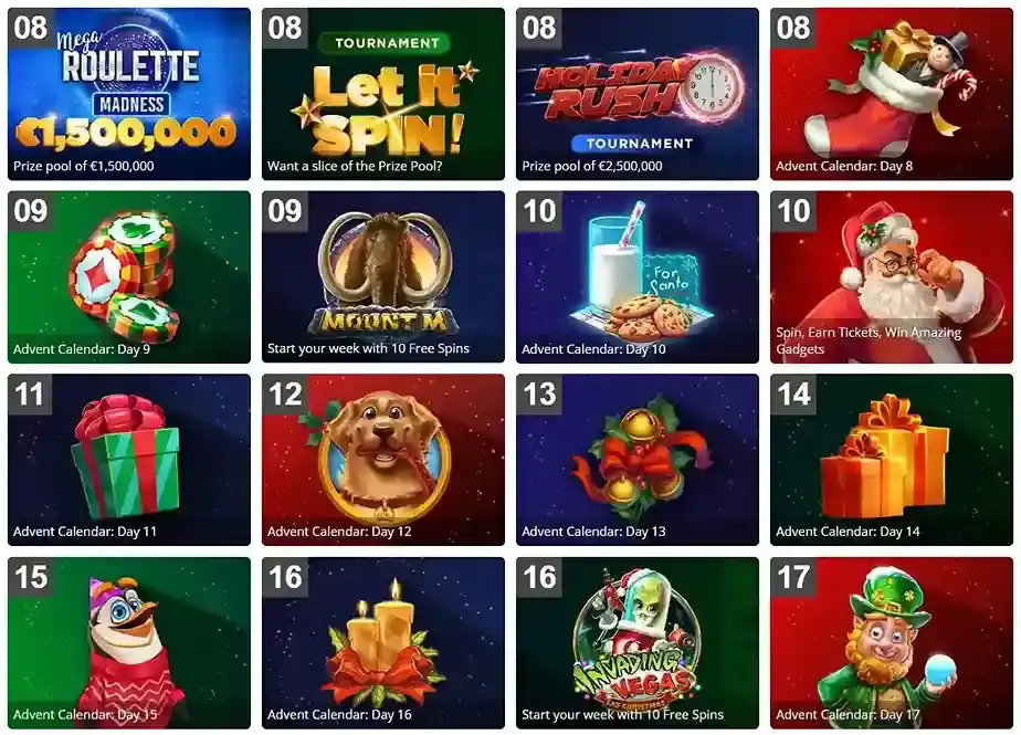 Calendario Advento en Casinos